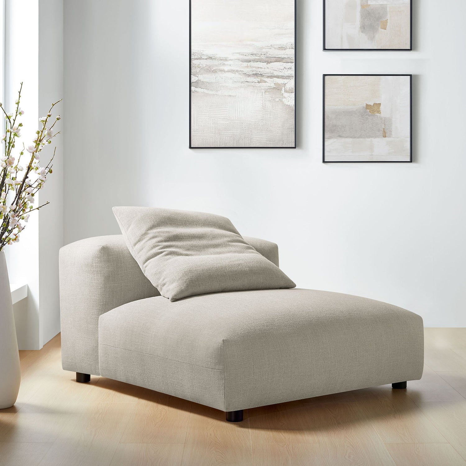 Solace  Modular Upholstered Fabric Armless Chair