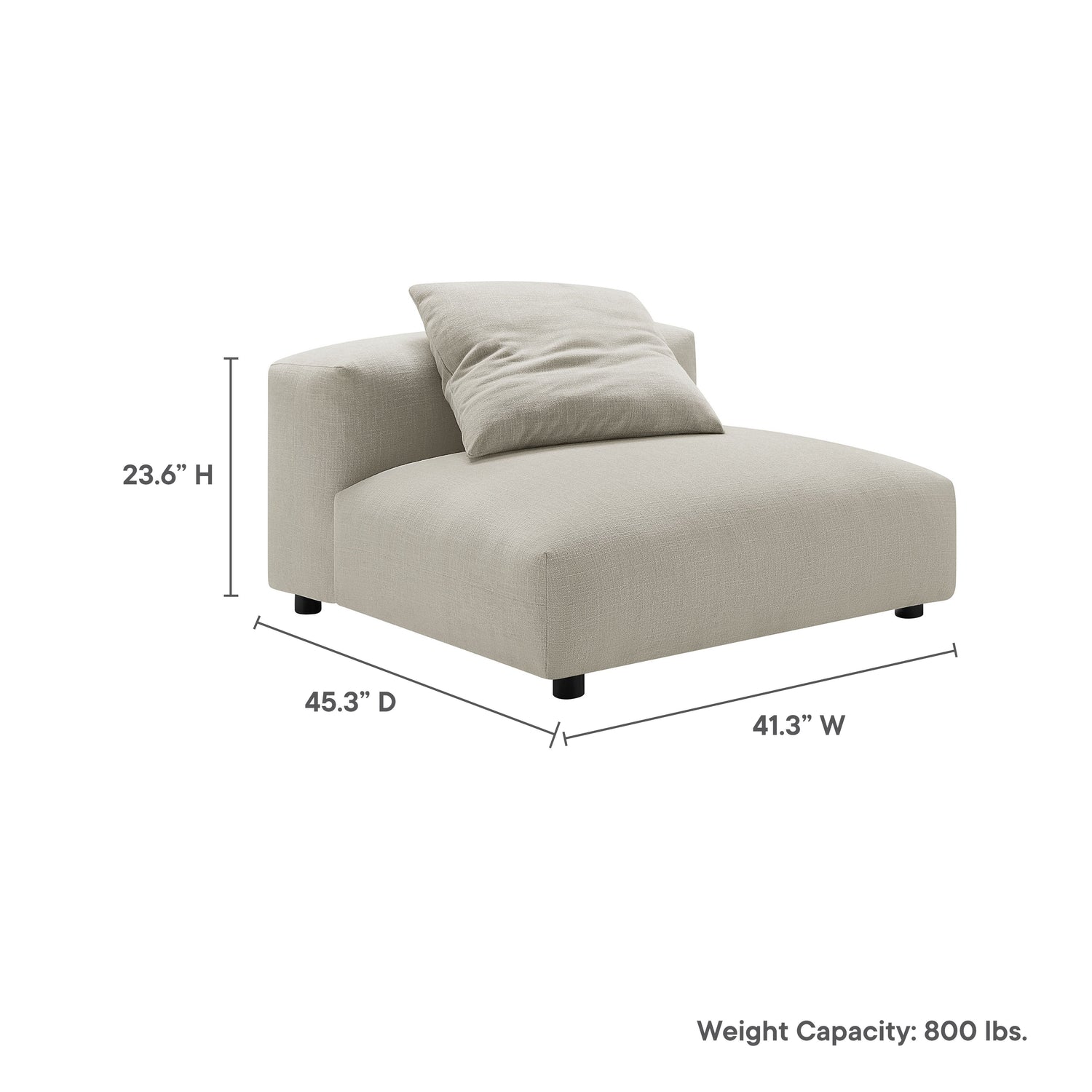 Solace  Modular Upholstered Fabric Armless Chair