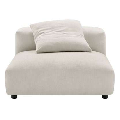 Solace  Modular Upholstered Fabric Armless Chair and Ottoman Set
