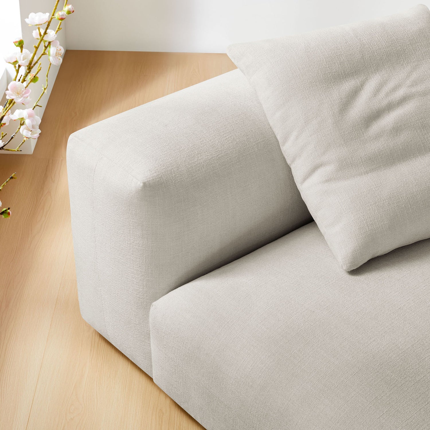 Solace  Modular Upholstered Fabric Armless Chair