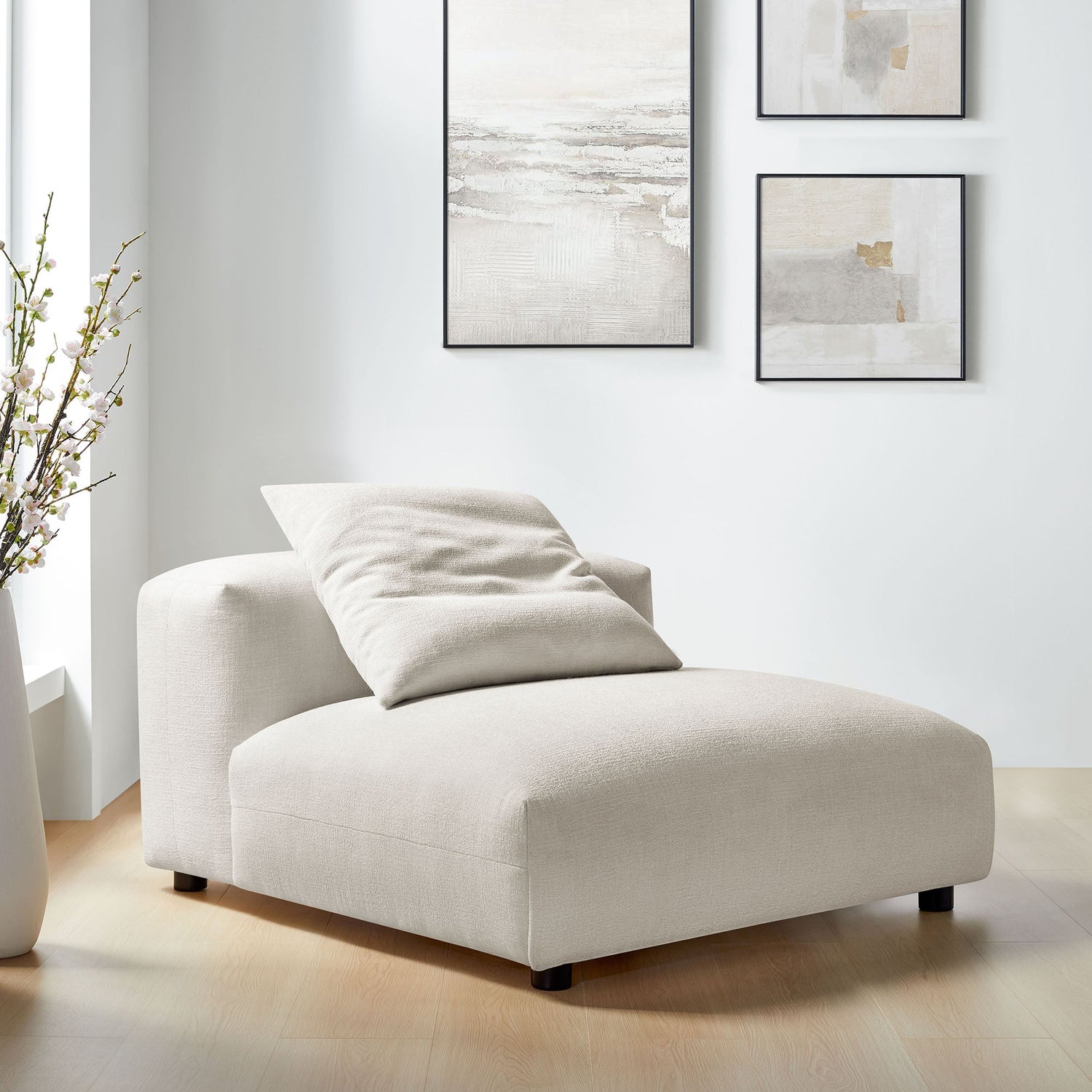 Solace  Modular Upholstered Fabric Armless Chair