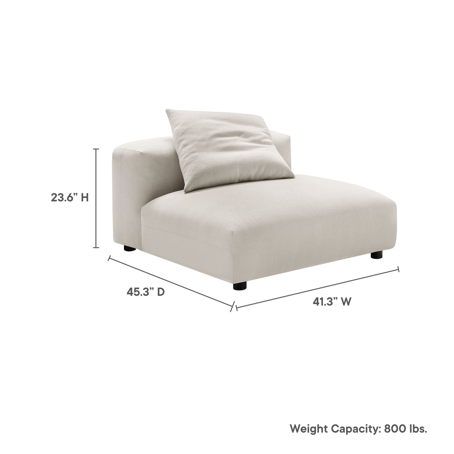 Solace  Modular Upholstered Fabric Armless Chair