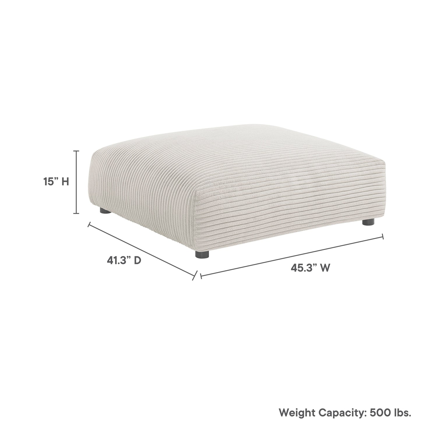 Solace  Modular Corduroy Upholstered Ottoman