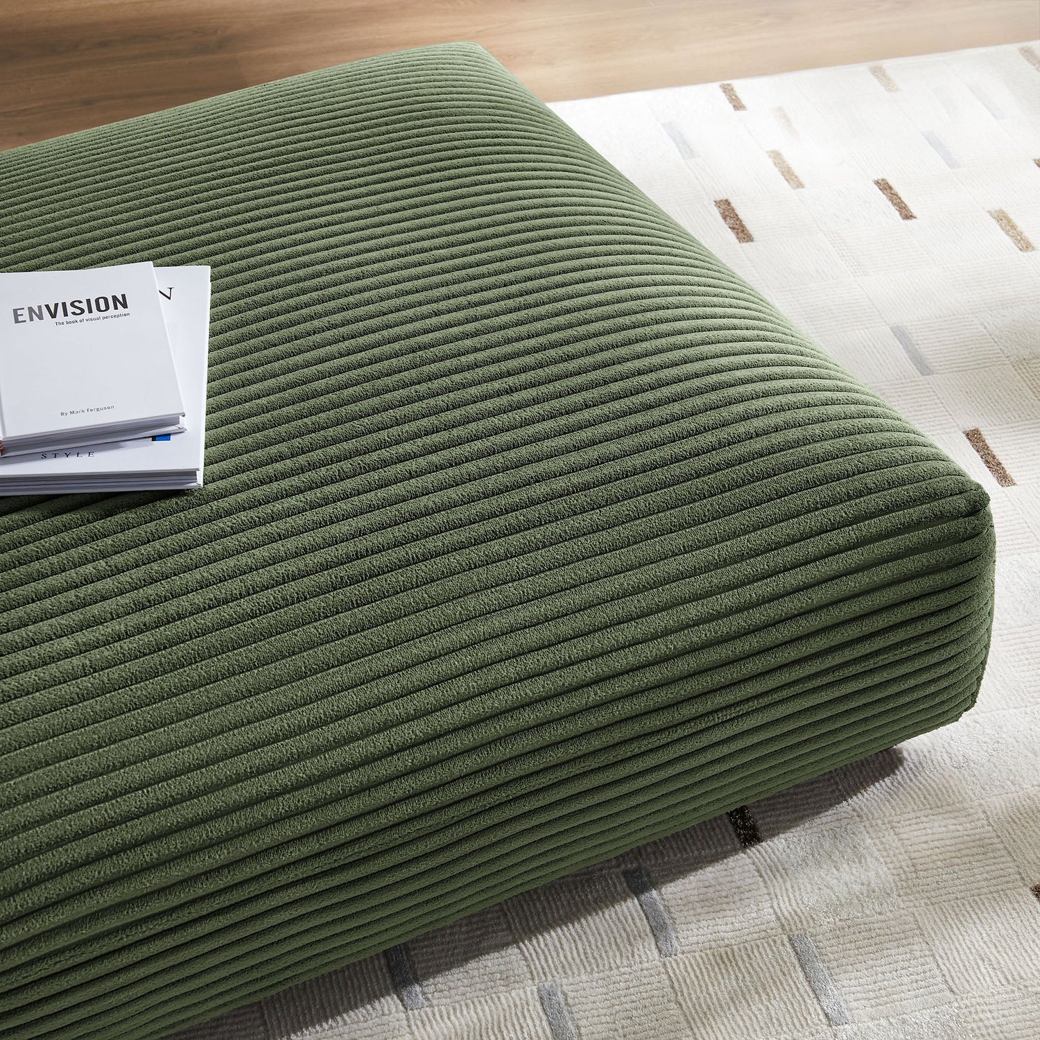 Solace  Modular Corduroy Upholstered Ottoman