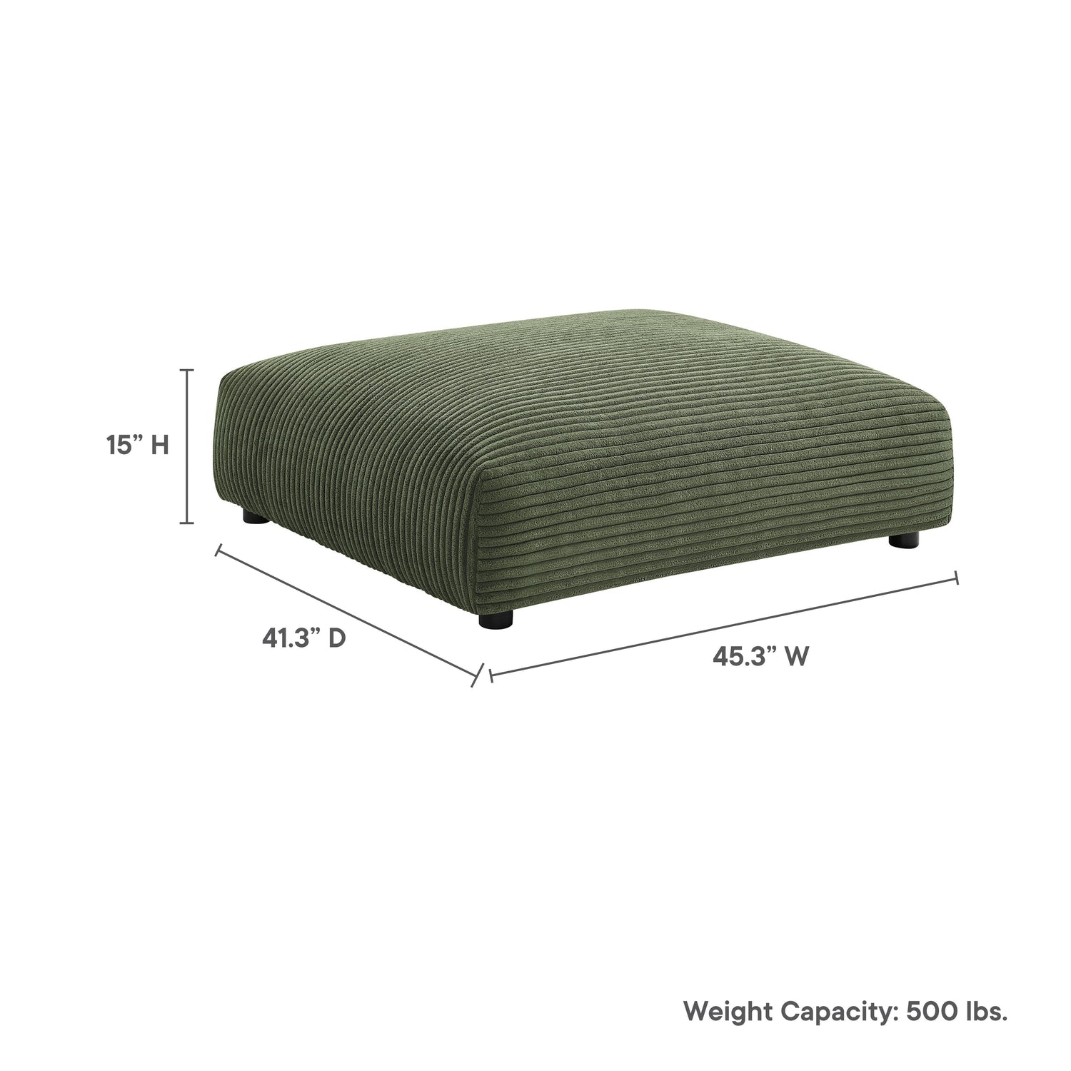 Solace  Modular Corduroy Upholstered Ottoman