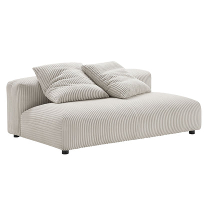 Solace 2-Piece Modular Corduroy Upholstered Sectional Sofa With Chaise