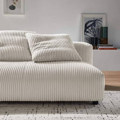 Solace  Modular Corduroy Upholstered Armless Loveseat