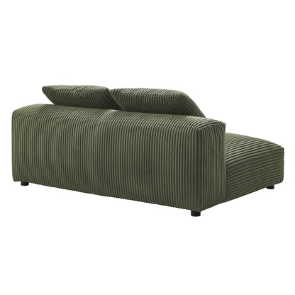 Solace  Modular Corduroy Upholstered Armless Loveseat