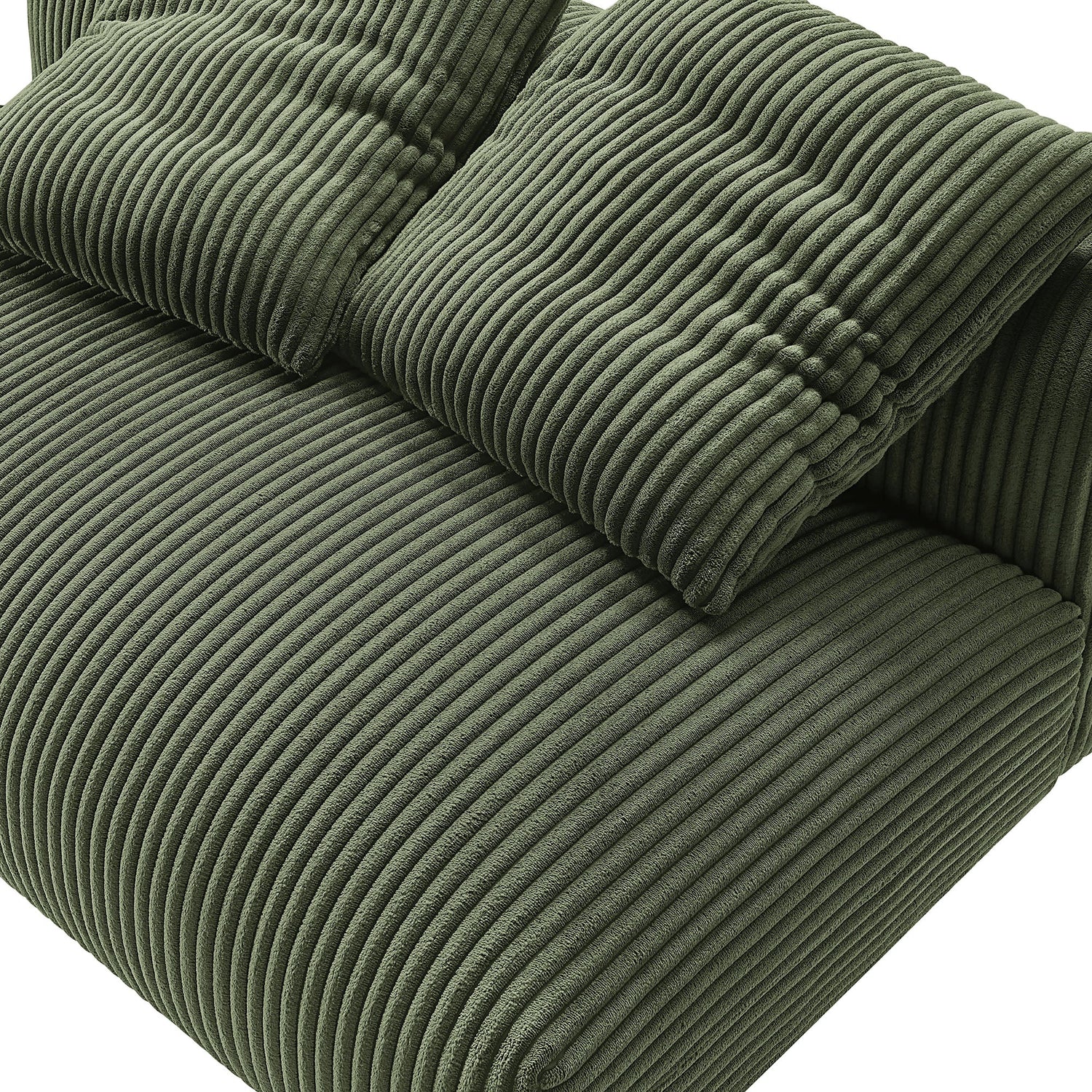 Solace  Modular Corduroy Upholstered Armless Loveseat