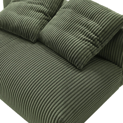Solace  Modular Corduroy Upholstered Armless Loveseat