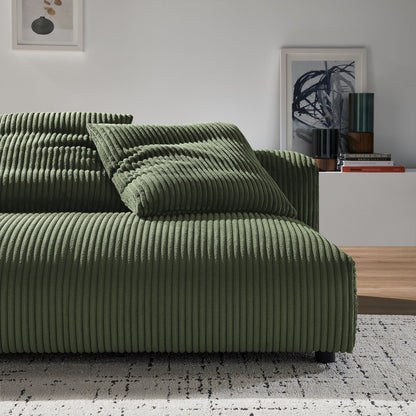 Solace  Modular Corduroy Upholstered Armless Loveseat