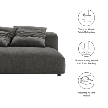 Solace  Modular Upholstered Fabric Armless Loveseat