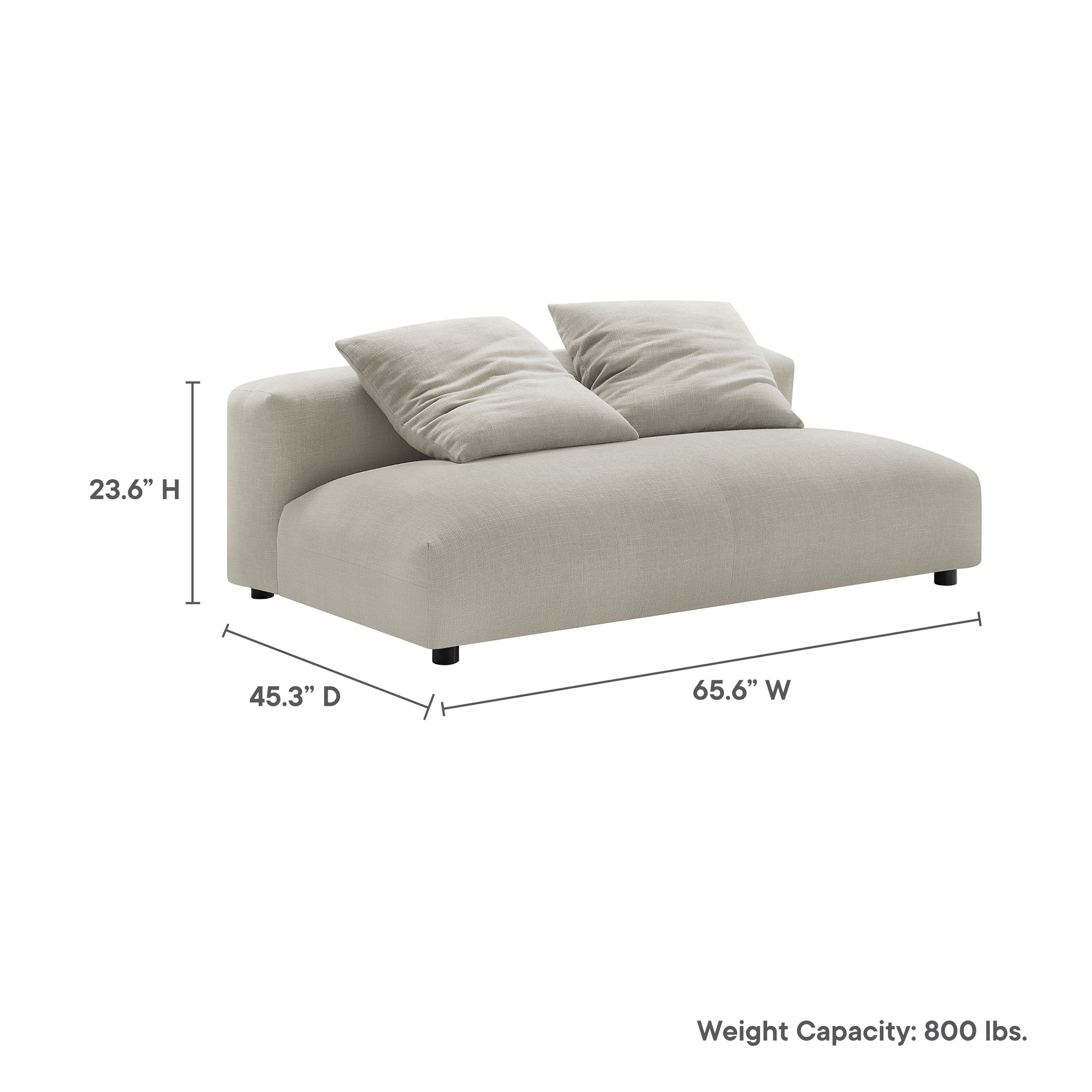 Solace  Modular Upholstered Fabric Armless Loveseat