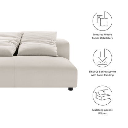 Solace  Modular Upholstered Fabric Armless Loveseat