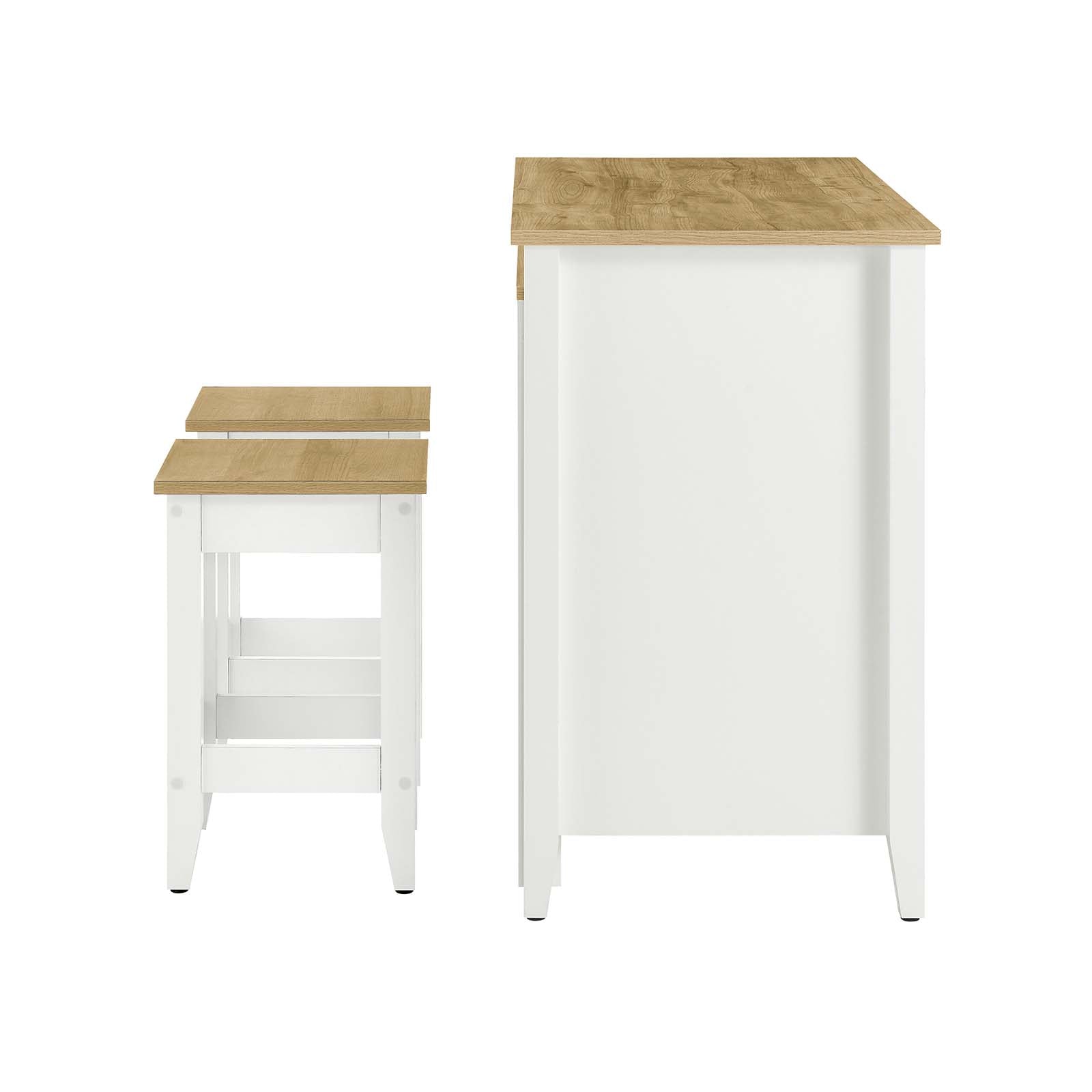 Garland 3-Piece Kitchen Island and Stool Set By HouseBean