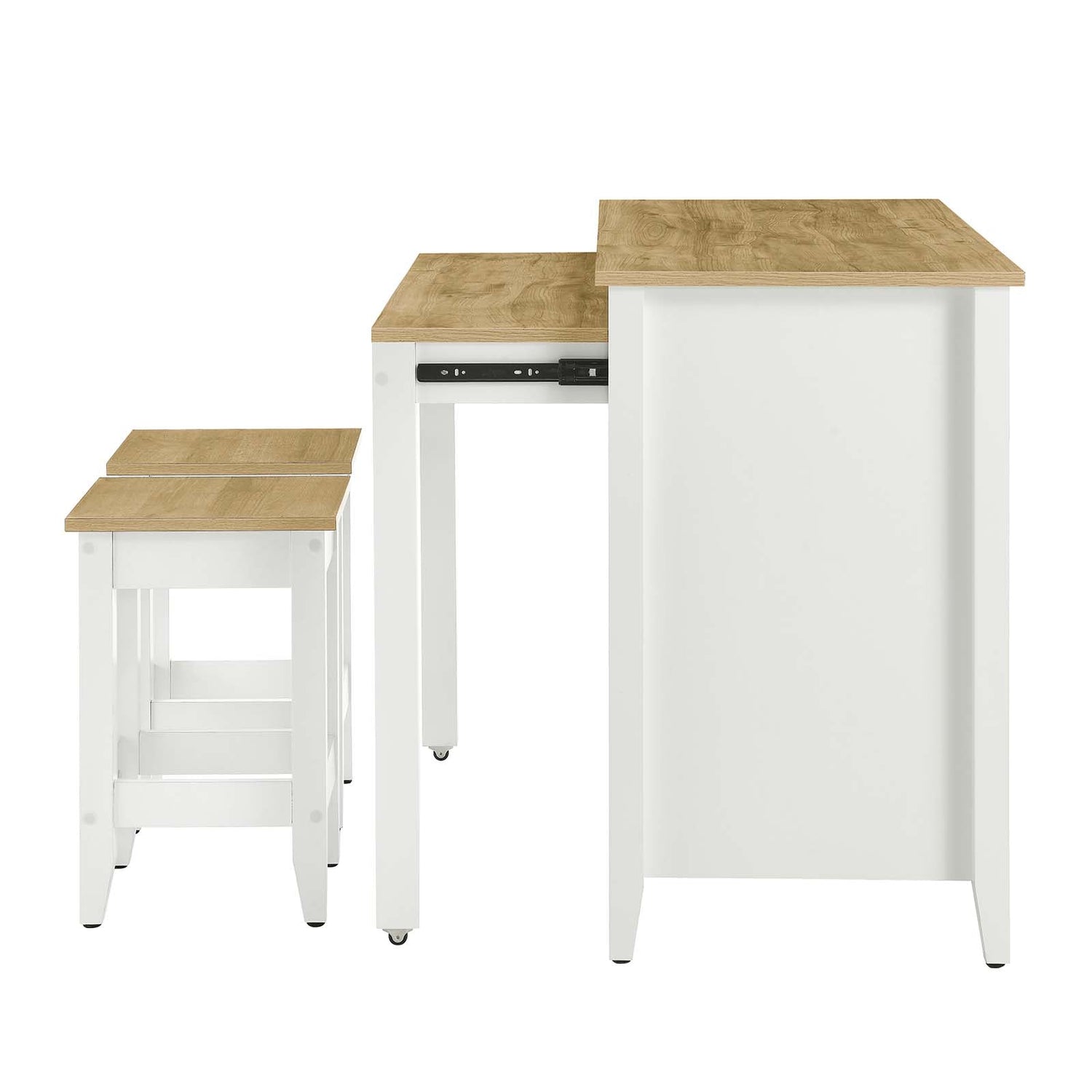 Garland 3-Piece Kitchen Island and Stool Set By HouseBean