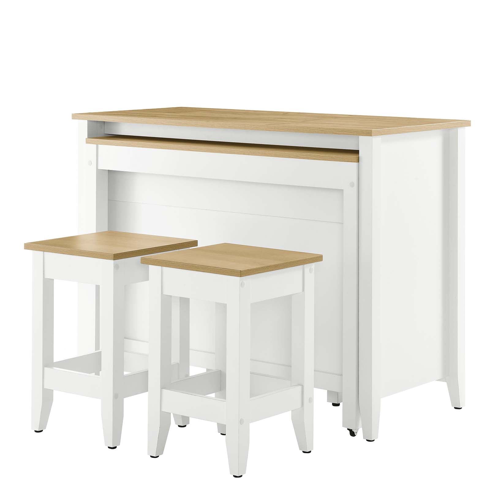 Farmstead 3-Piece Kitchen Island and Stool Set By HouseBean