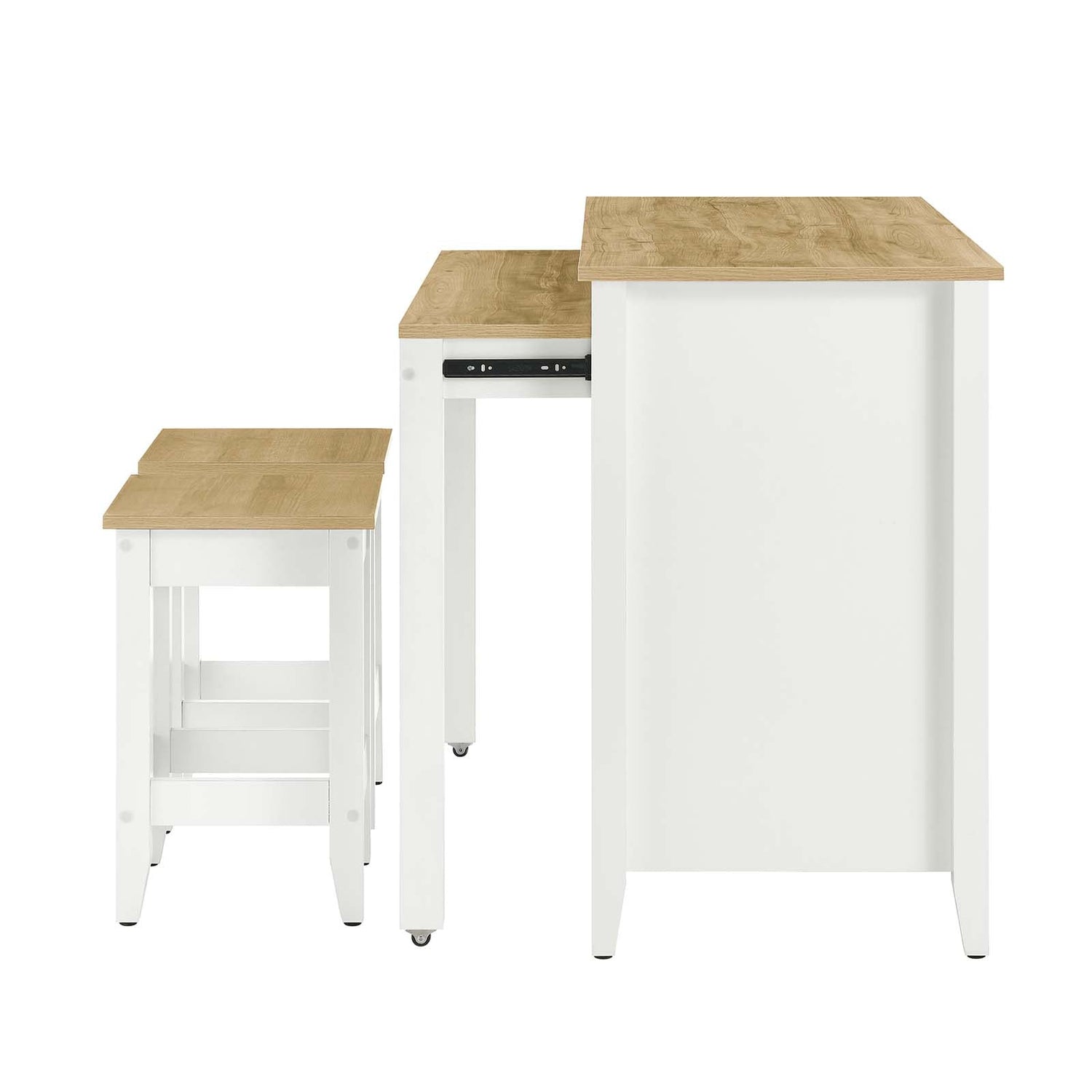 Farmstead 3-Piece Kitchen Island and Stool Set By HouseBean