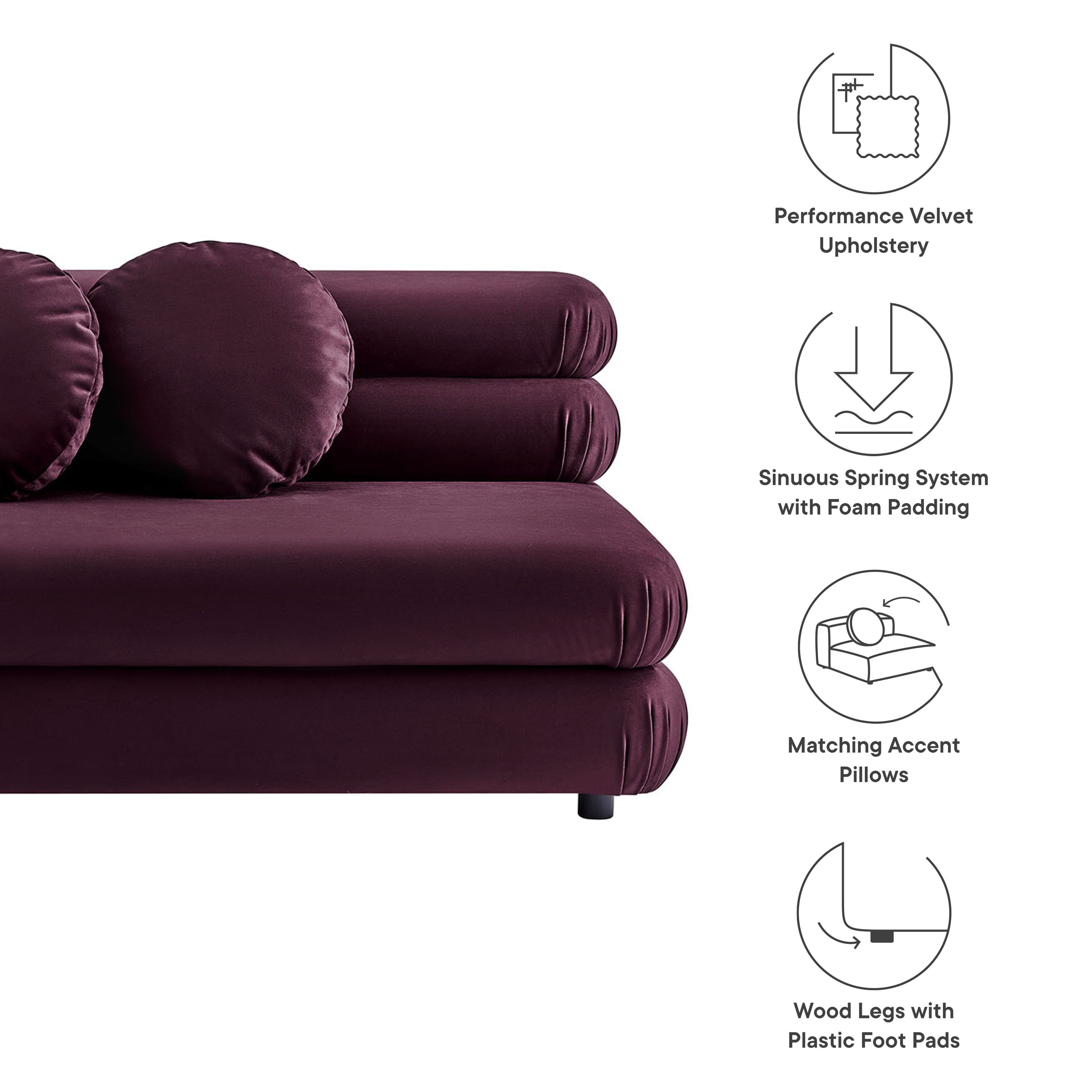 Jubilee Modular Performance Velvet Armless Loveseat By HouseBean