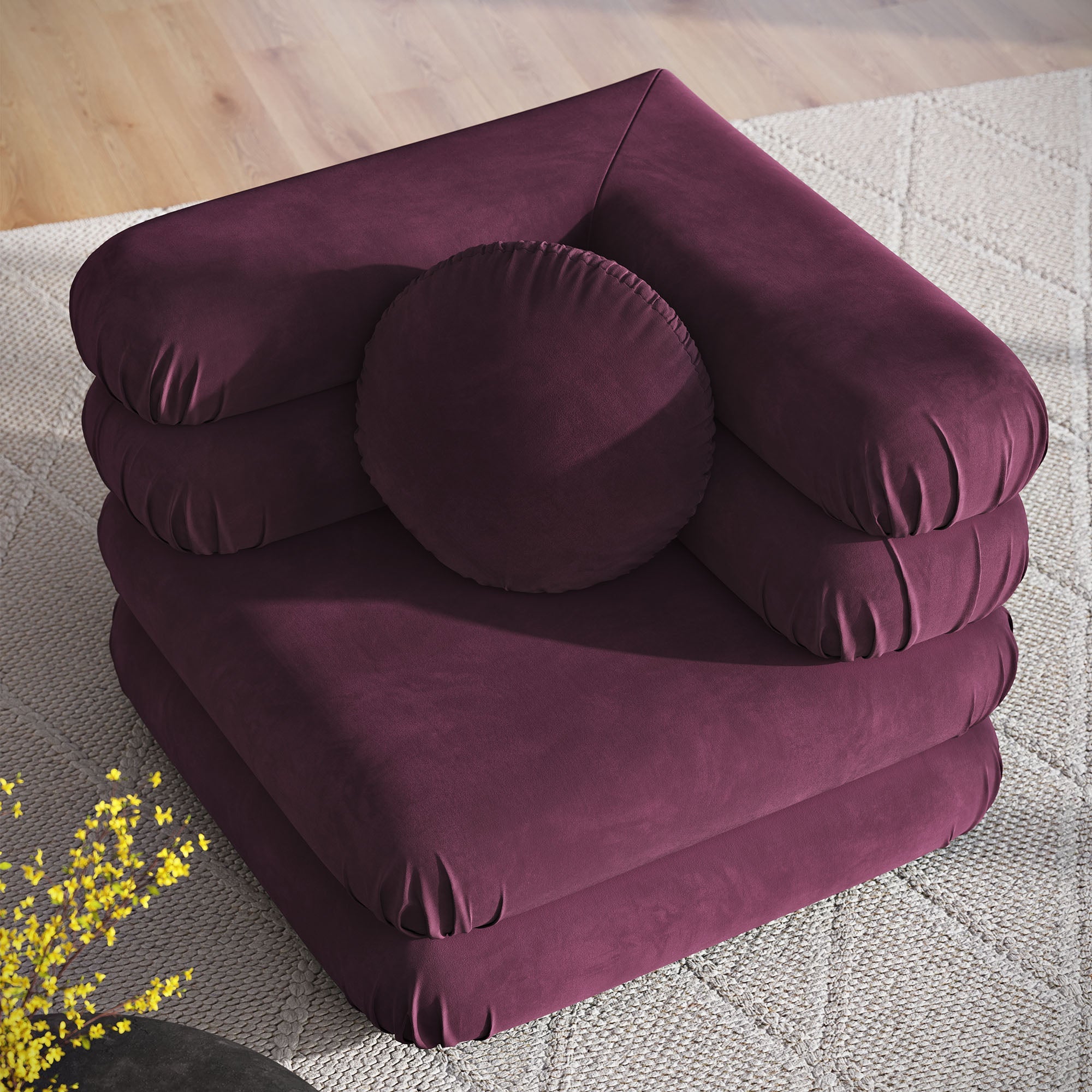 Jubilee Modular Performance Velvet Corner Chair By HouseBean