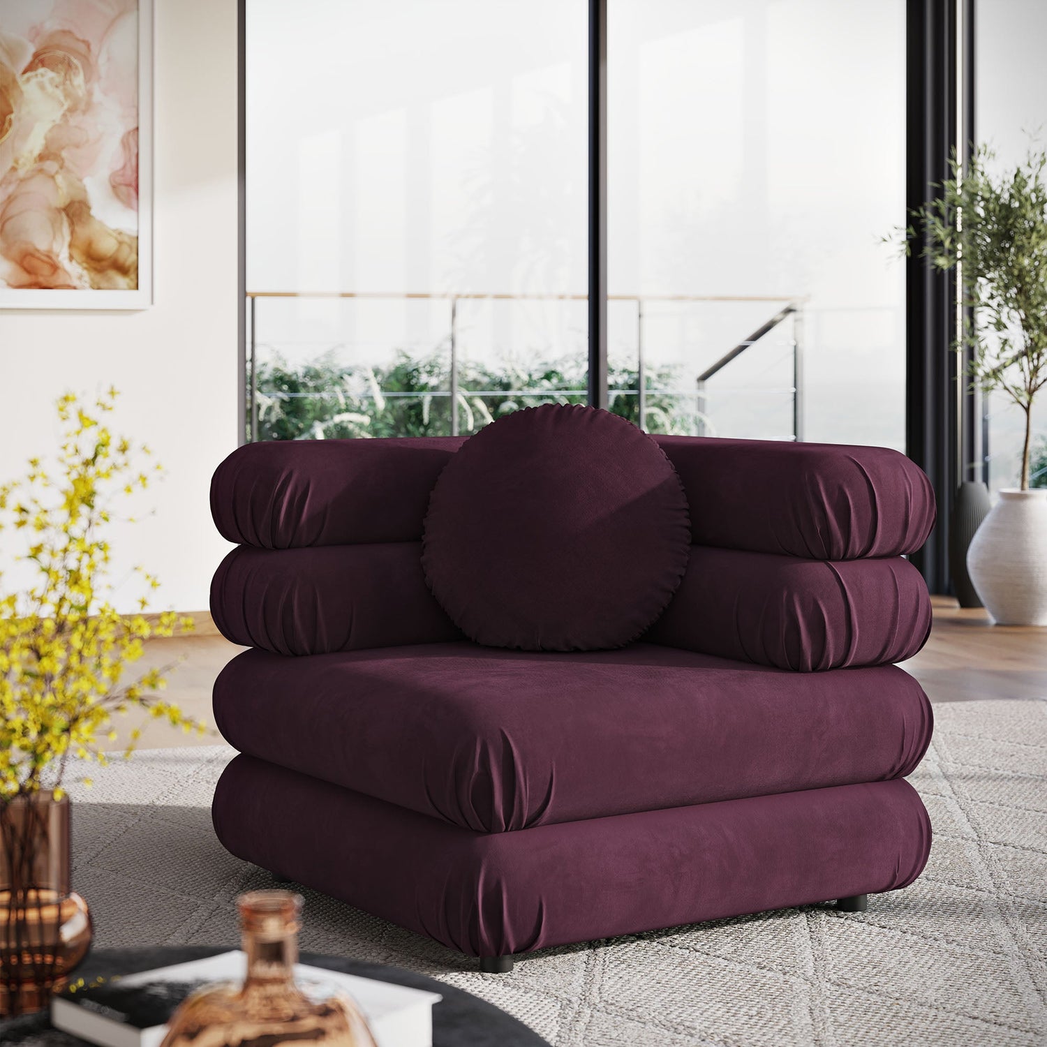 Jubilee Modular Performance Velvet Corner Chair By HouseBean