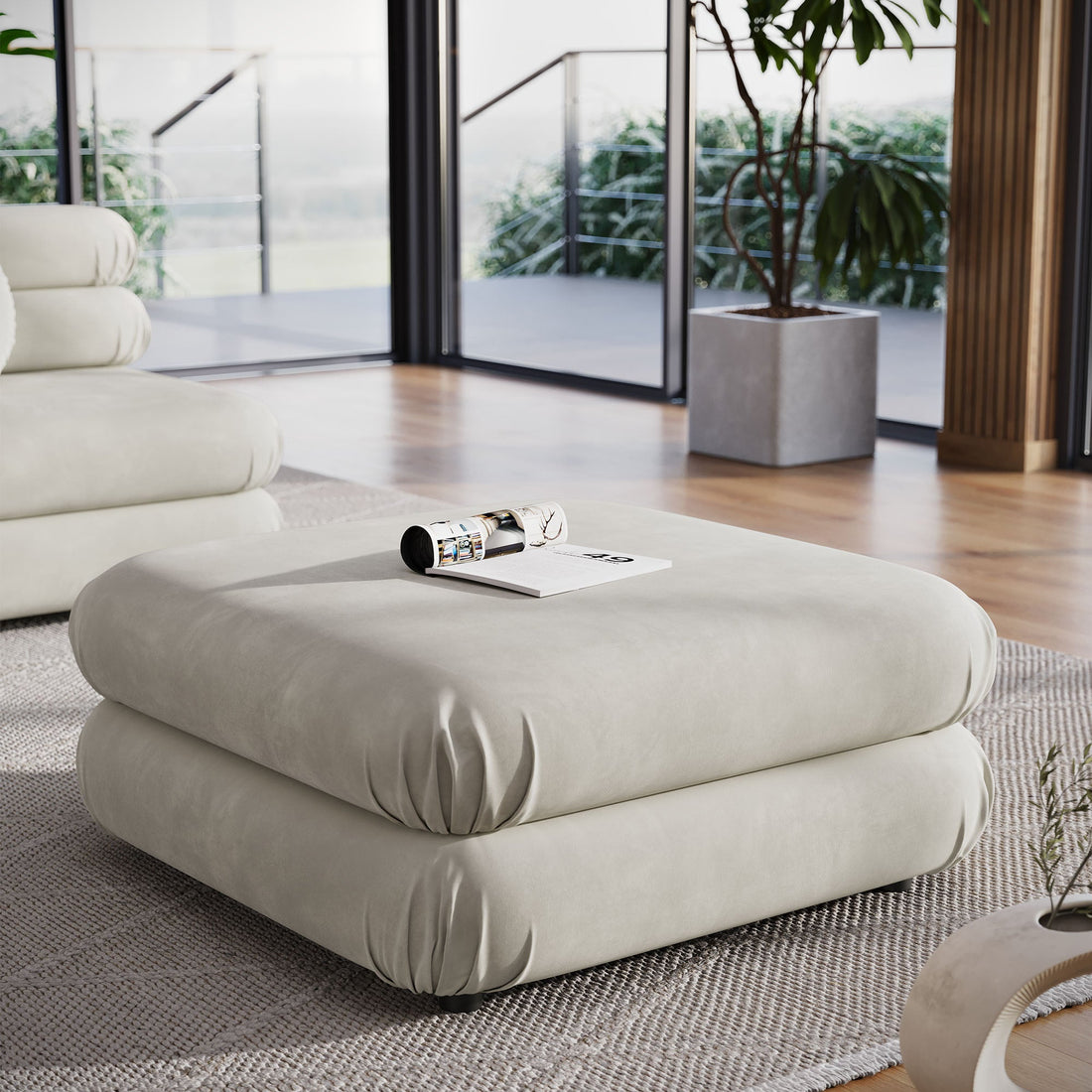 Jubilee Modular Performance Velvet Ottoman by Modway