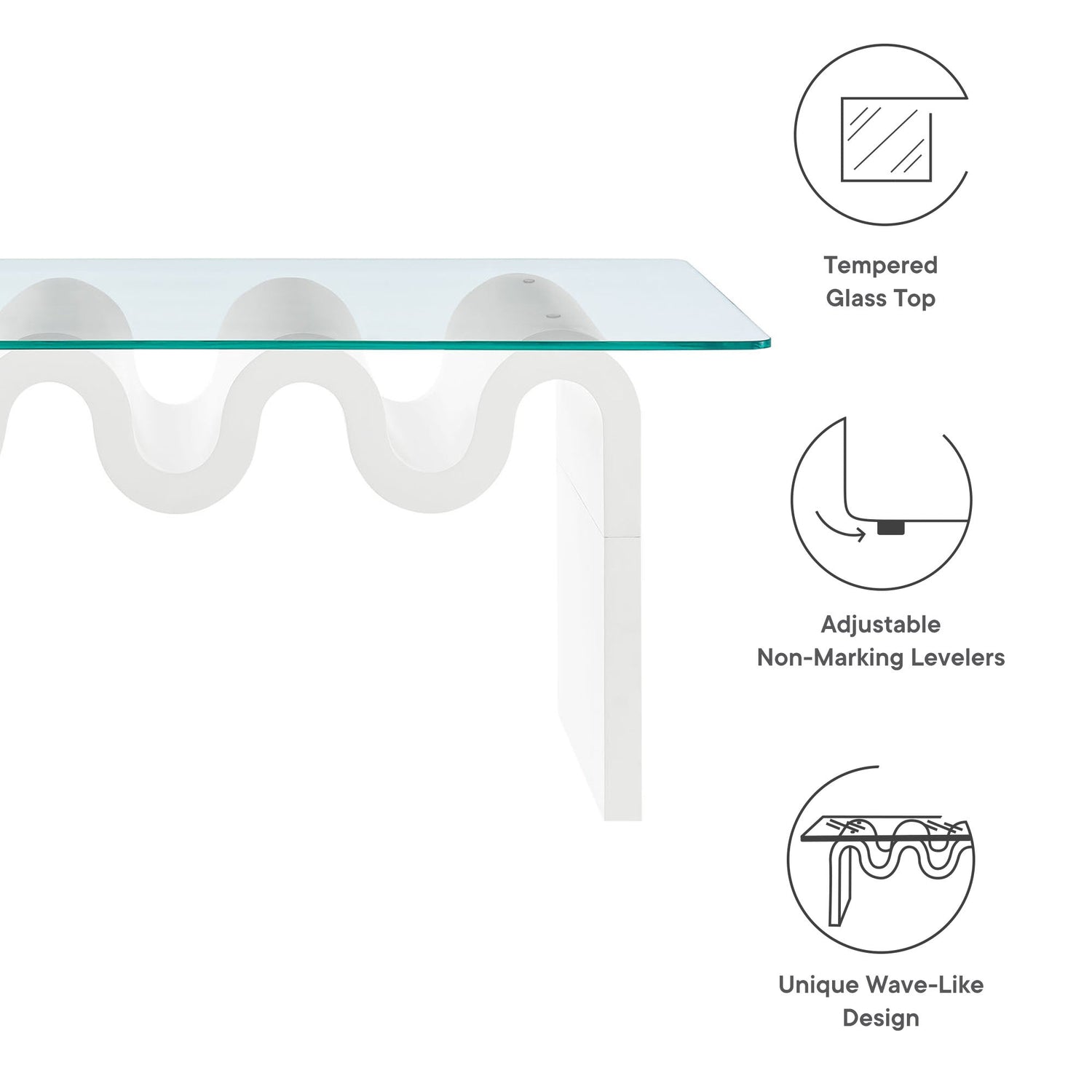 Ondine Glass Top Coffee Table By HouseBean