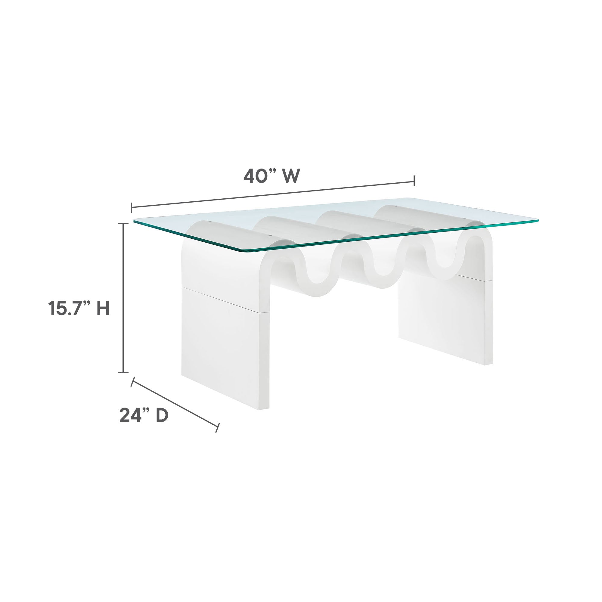 Ondine Glass Top Coffee Table By HouseBean