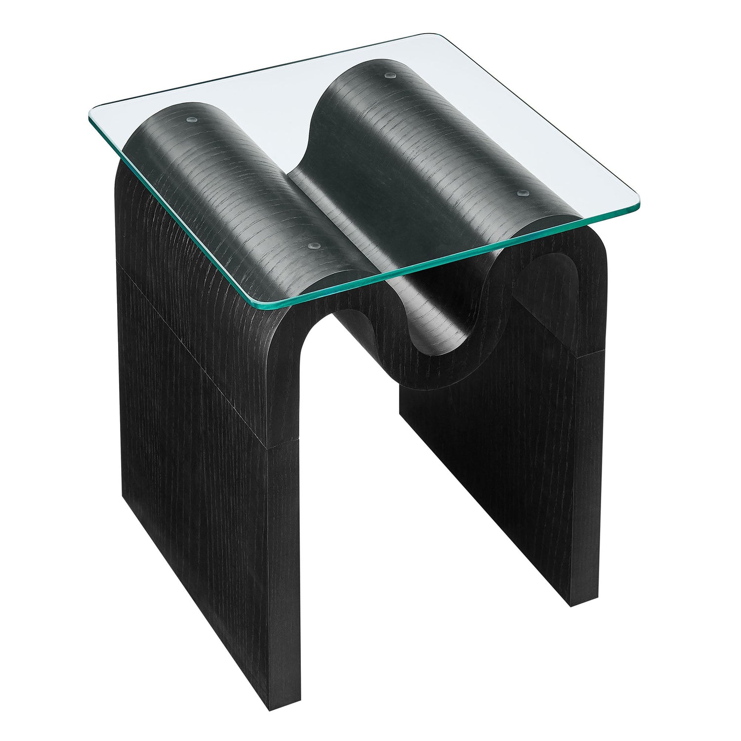 Ondine Glass Top Side Table By HouseBean