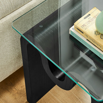 Ondine Glass Top Side Table By HouseBean