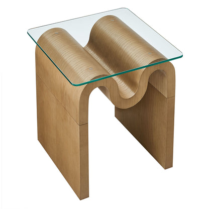 Ondine Glass Top Side Table By HouseBean