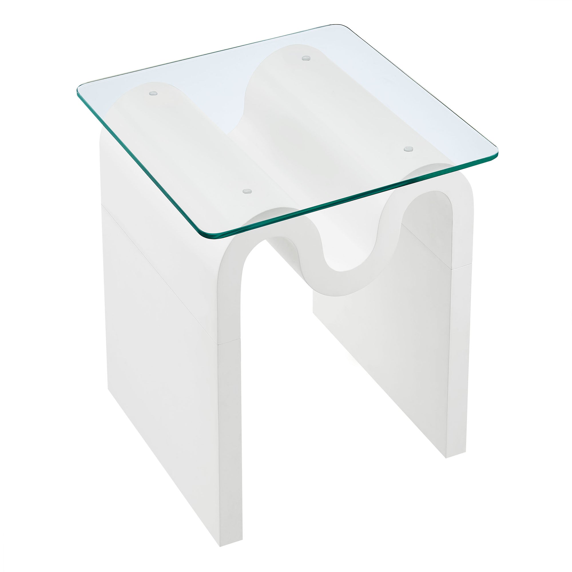 Ondine Glass Top Side Table By HouseBean