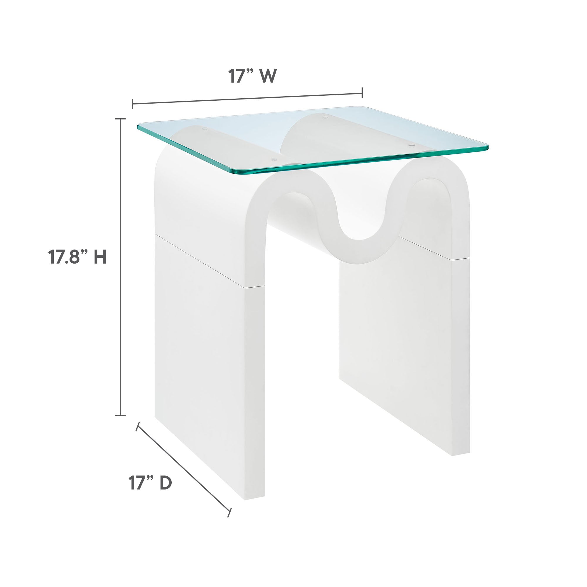 Ondine Glass Top Side Table By HouseBean