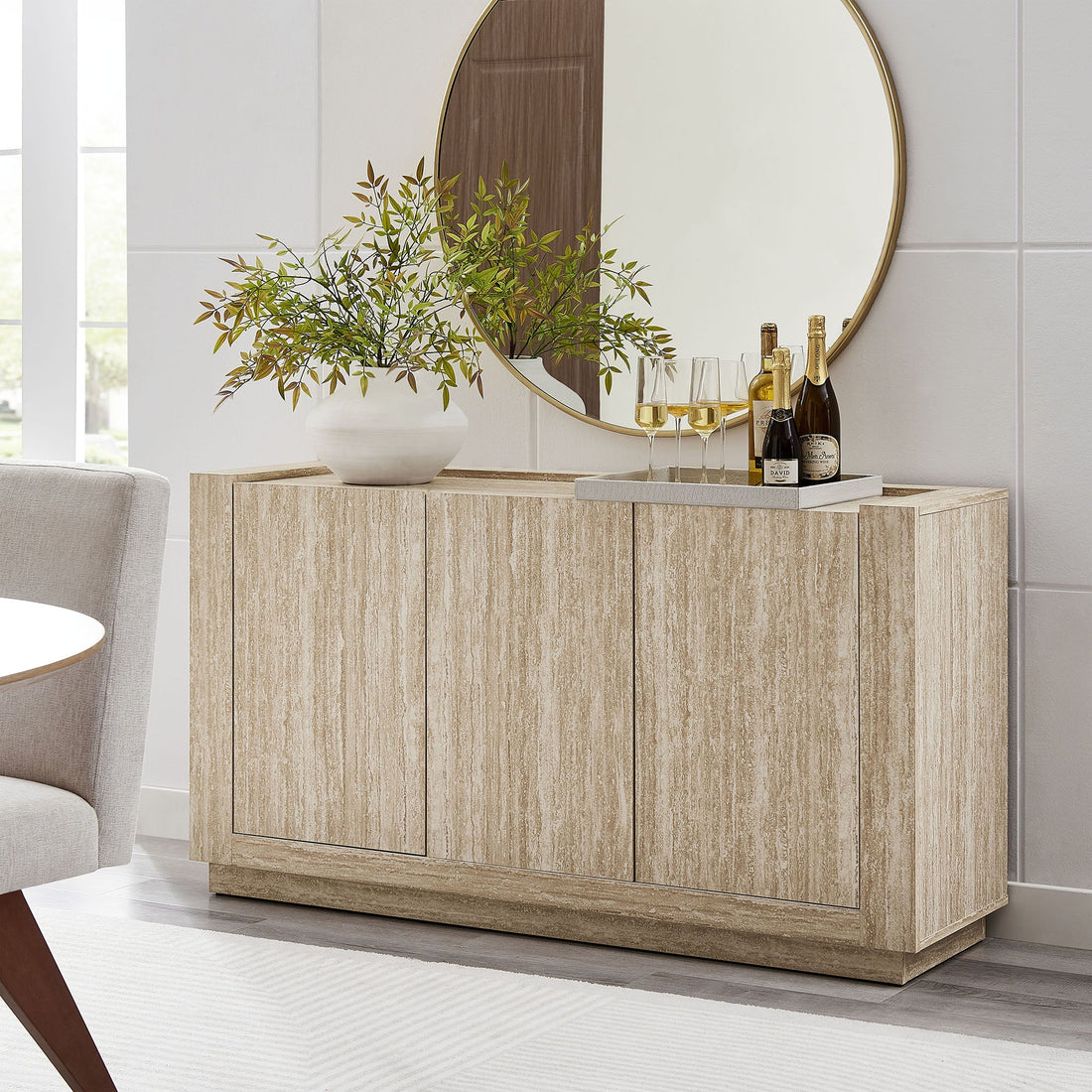 Hollis 59&quot; Travertine Sideboard by Modway