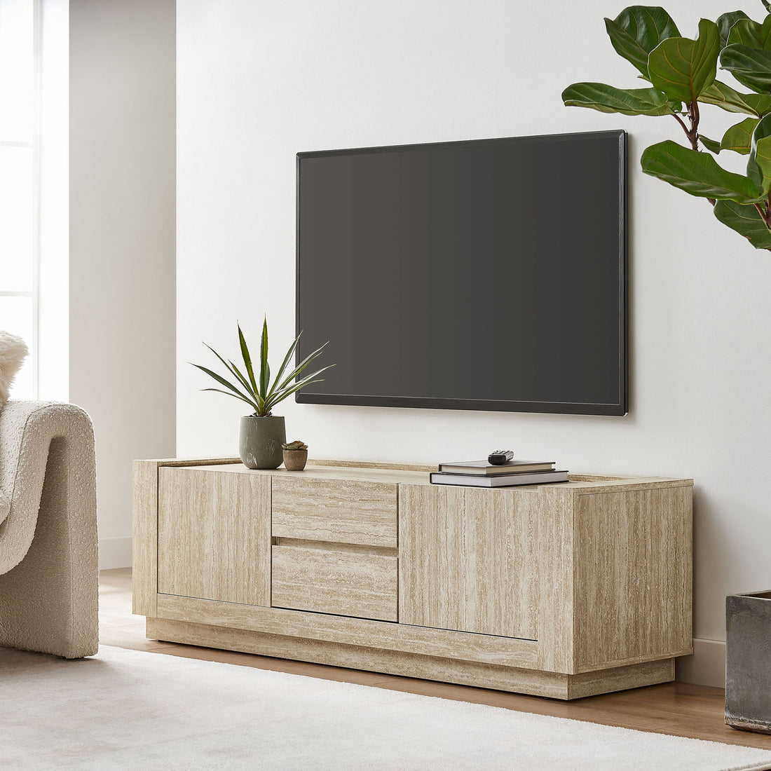 Hollis 59&quot; Travertine TV Stand by Modway