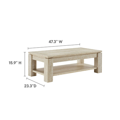 Hollis Travertine Coffee Table By HouseBean