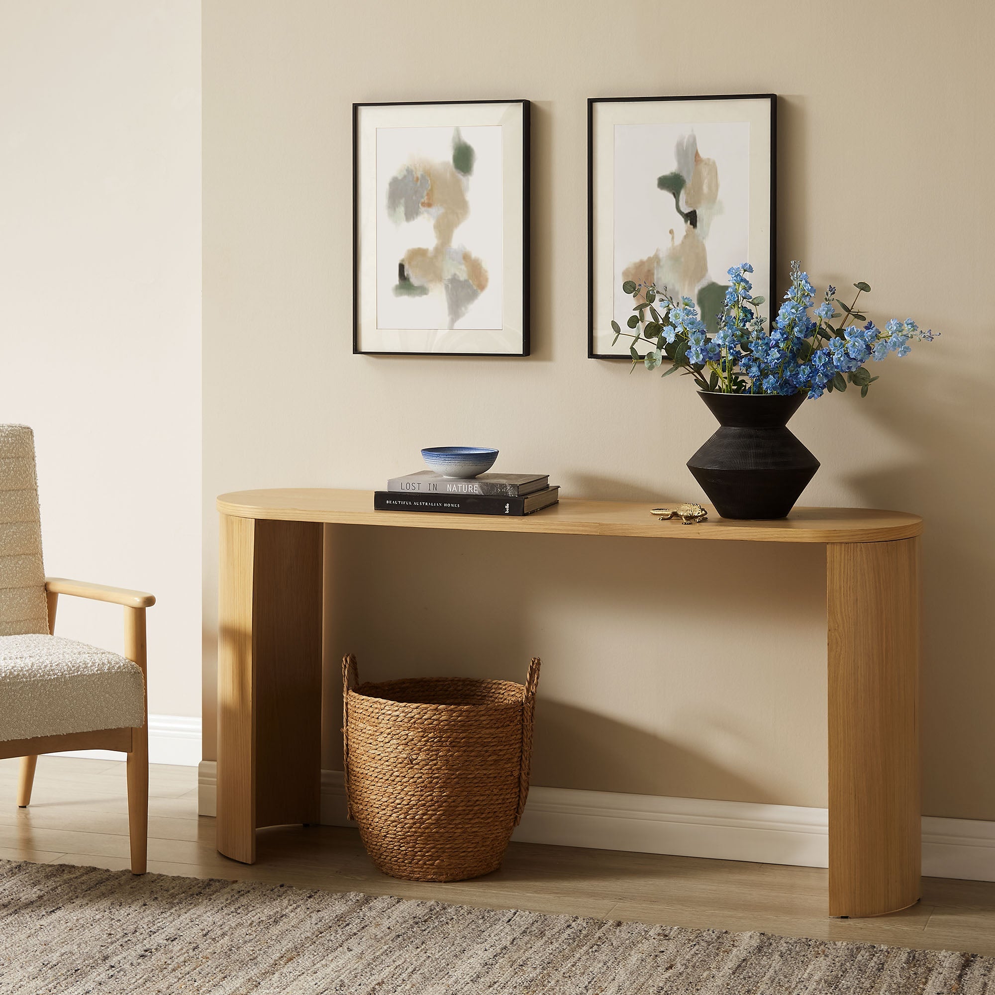 Aspect Oval Wood Entryway Console Table By HouseBean