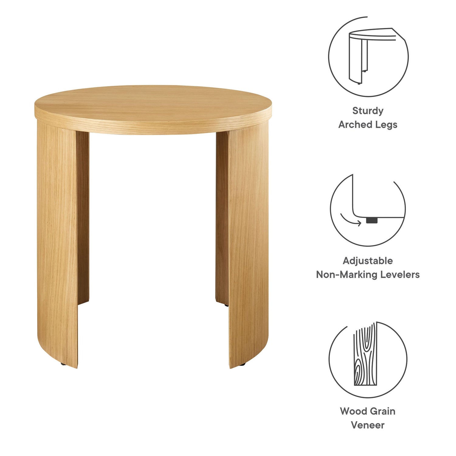 Aspect Round Wood End Table By HouseBean