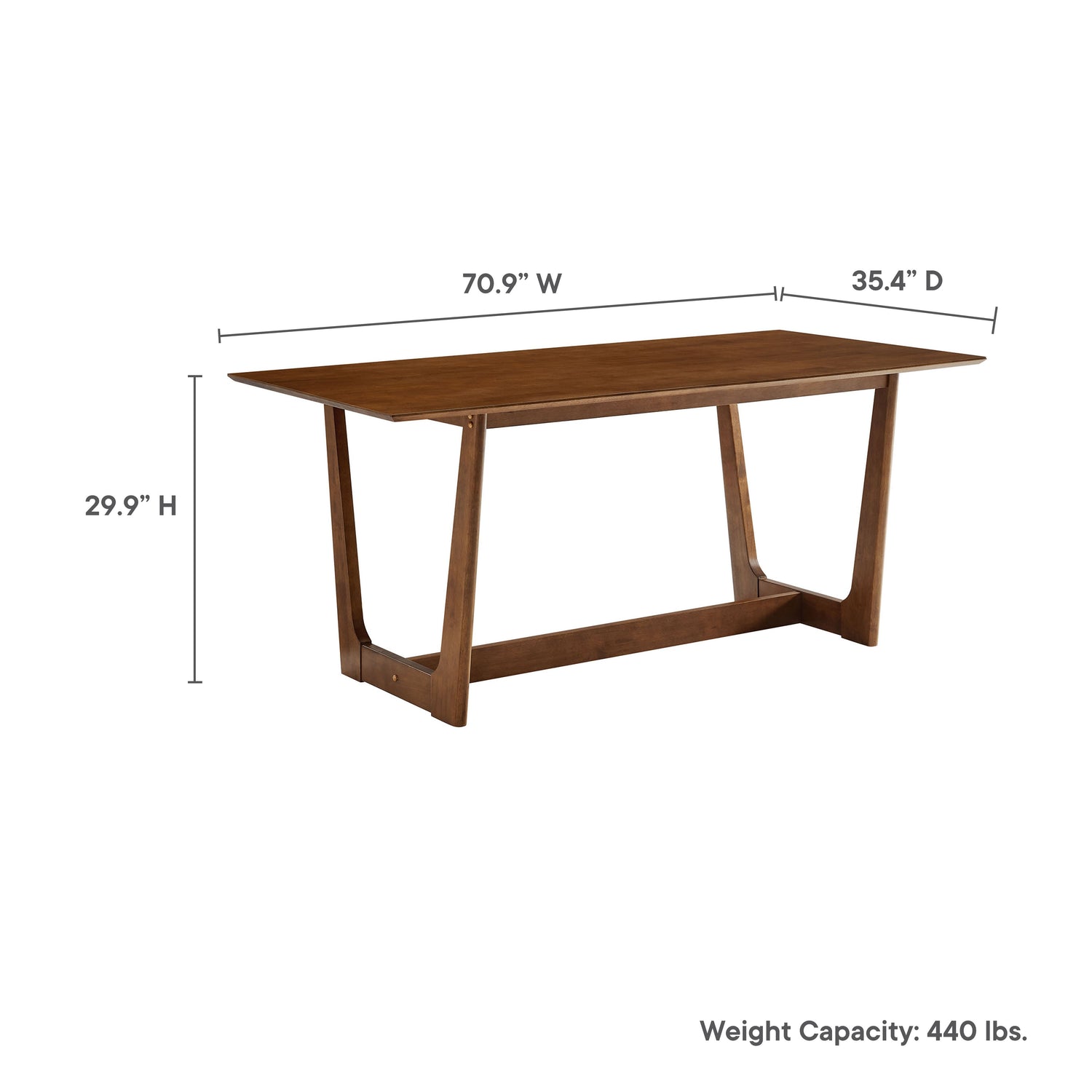 Solara 71&quot; Rectangle Wood Dining Table By HouseBean