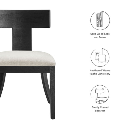 Peregrine Wood and Fabric Upholstered Dining Chairs Set of 2 by Modway