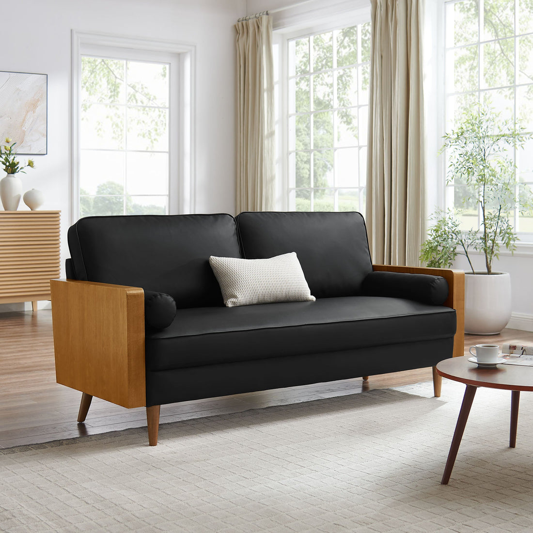 Kellan Vegan Leather Sofa By HouseBean