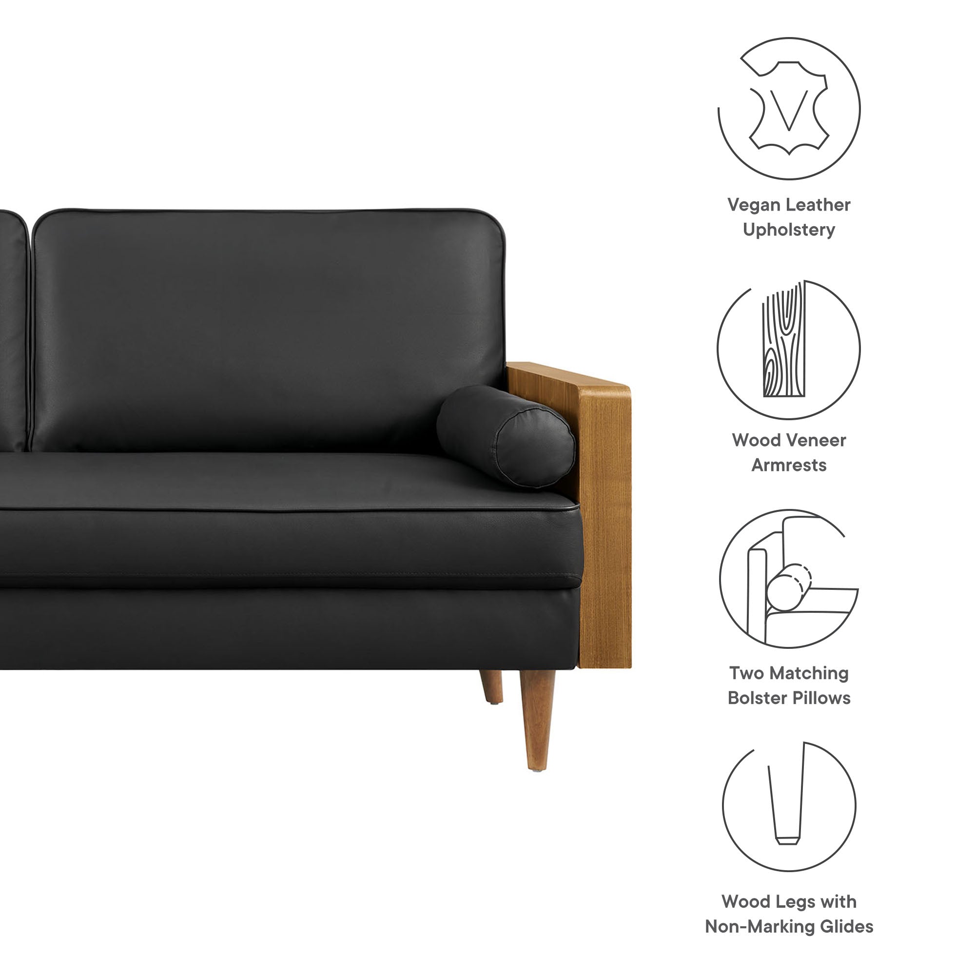 Kellan Vegan Leather Sofa By HouseBean