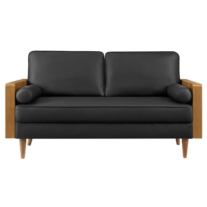 Kellan Vegan Leather Loveseat By HouseBean