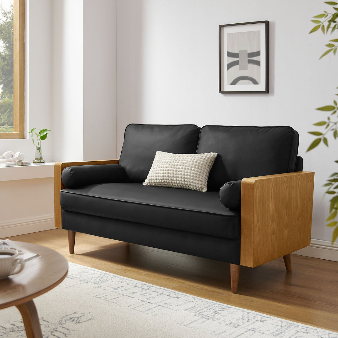 Kellan Vegan Leather Loveseat By HouseBean