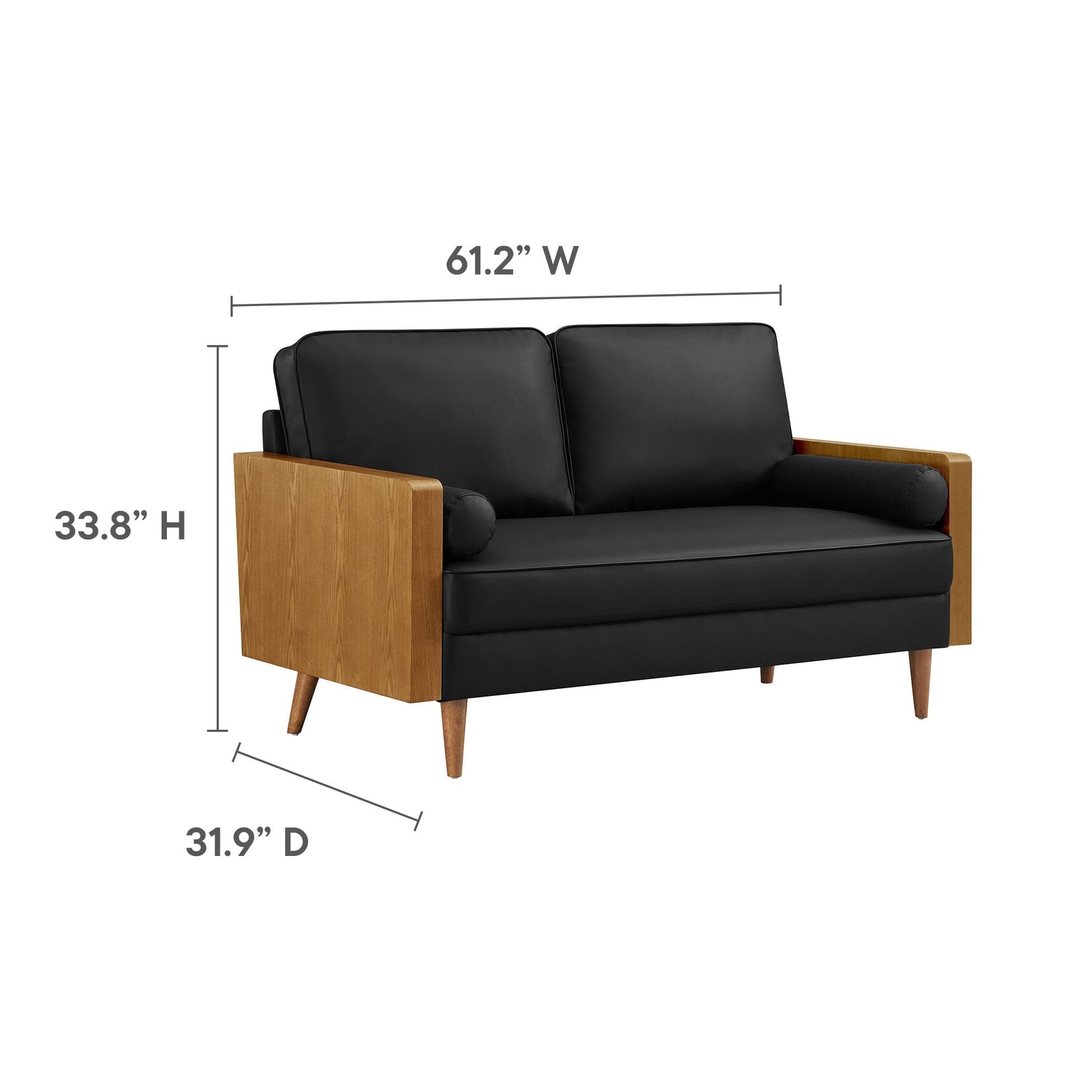 Kellan Vegan Leather Loveseat By HouseBean