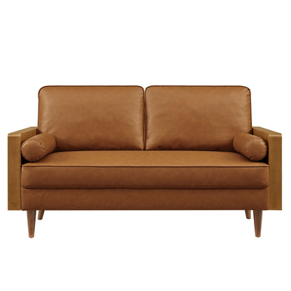 Kellan Vegan Leather Loveseat By HouseBean