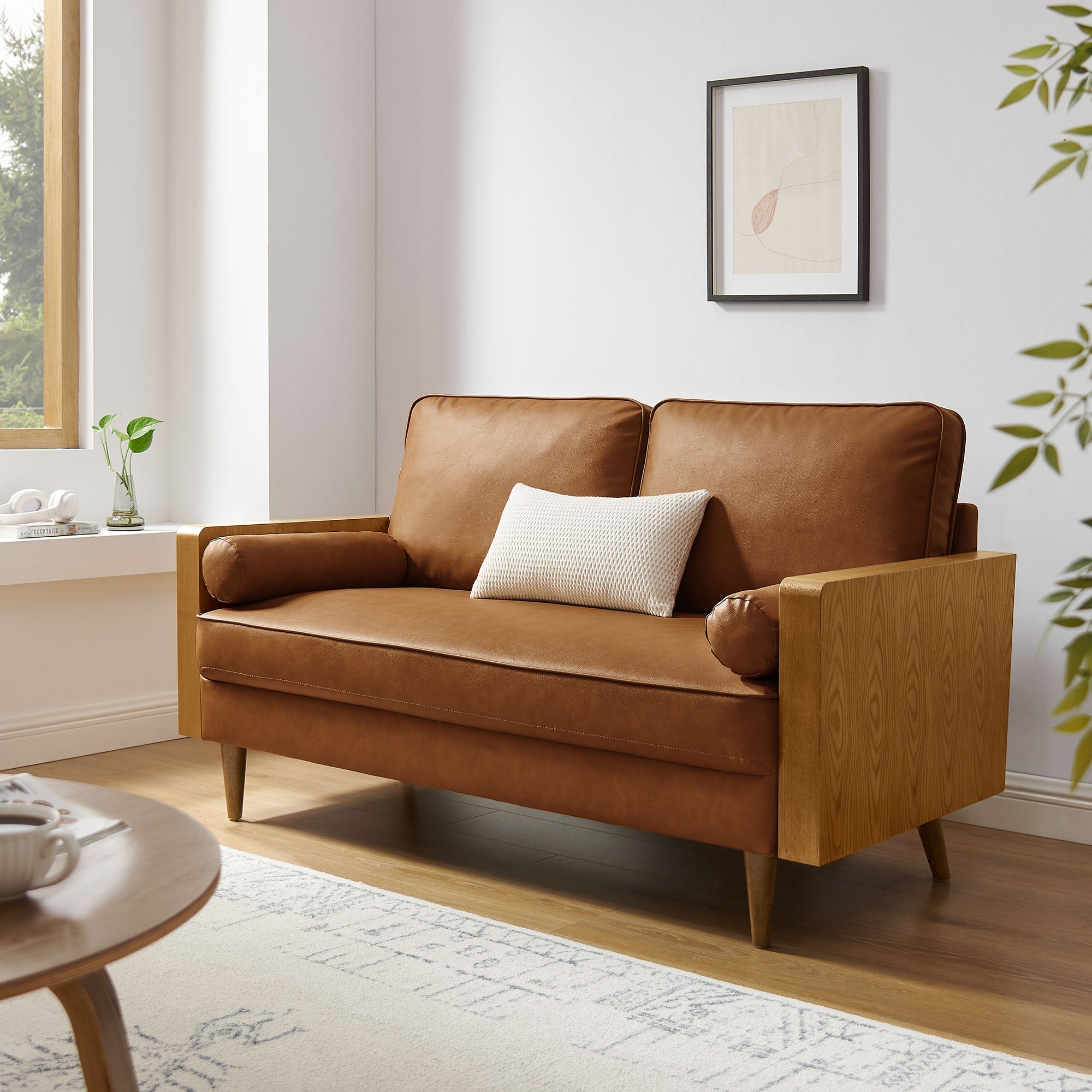 Kellan Vegan Leather Loveseat By HouseBean