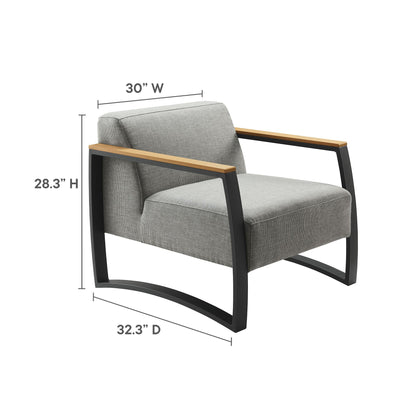 Sauve Outdoor Patio Aluminum and Fabric Armchair by Modway