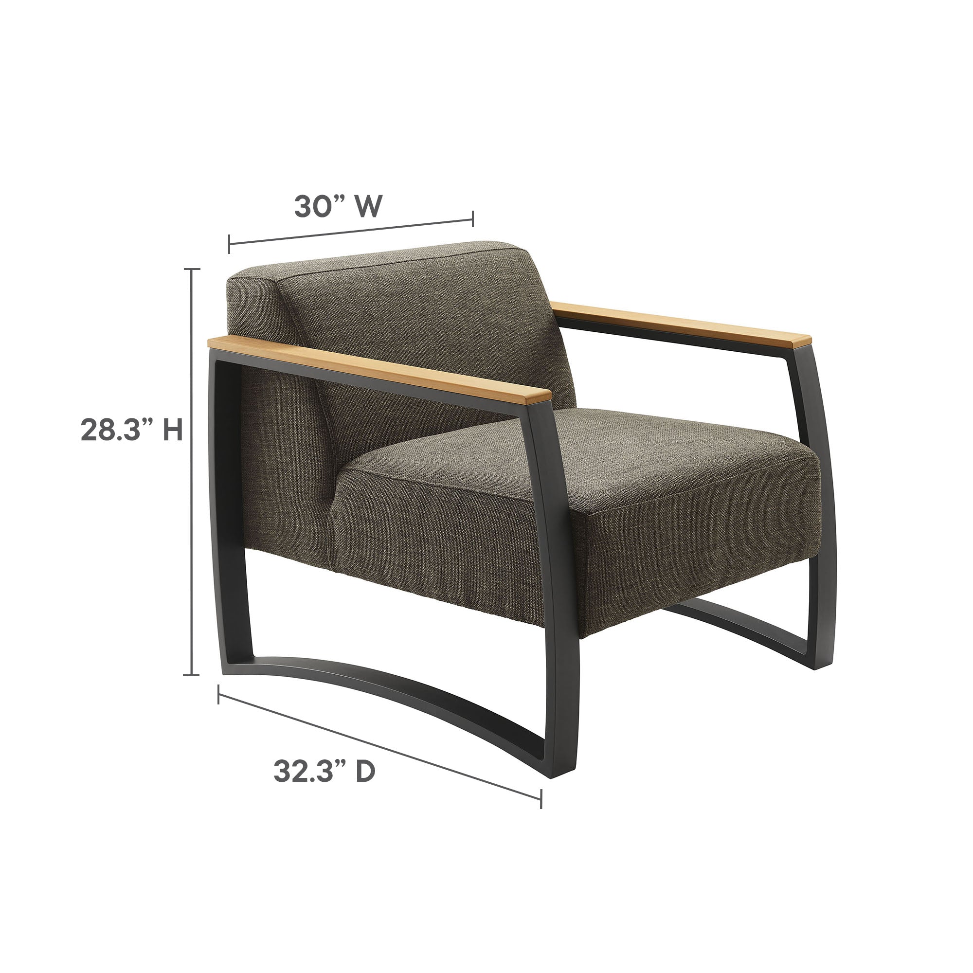 Sauve Outdoor Patio Aluminum and Fabric Armchair by Modway