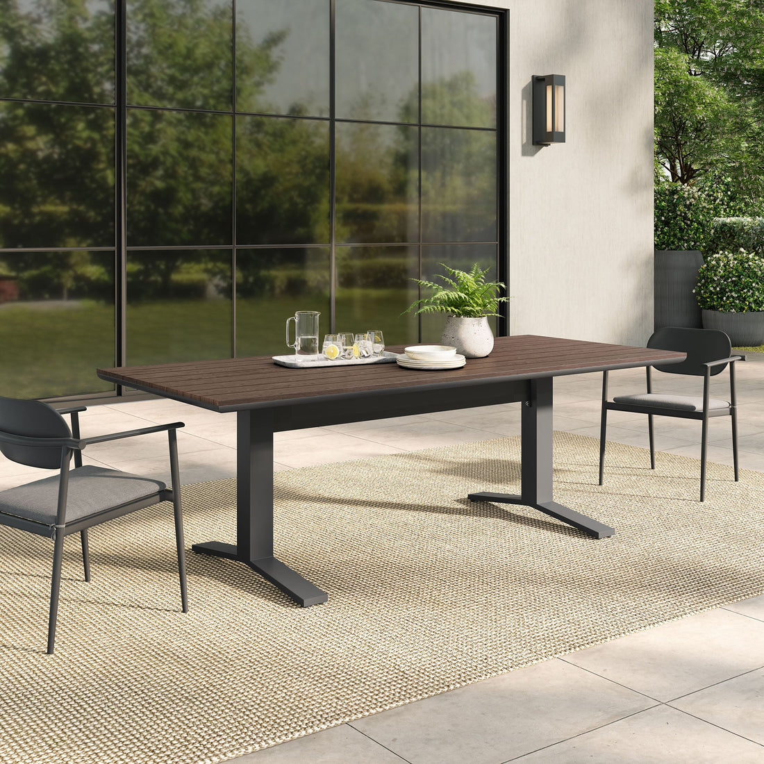 Gavelston 91&quot; Outdoor Patio Aluminum Dining Table by Modway